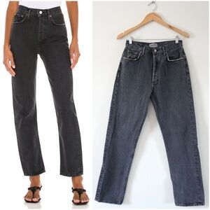 AGOLDE 90's Pinch Waist Jeans in Black Tea Size 27